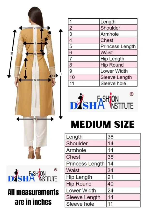 Comprehensive Churidar and Kurti Measurement Charts Guide - [DISHA] The  Best Tailoring School