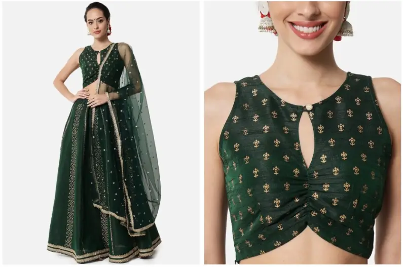 Keyhole Neckline Blouse