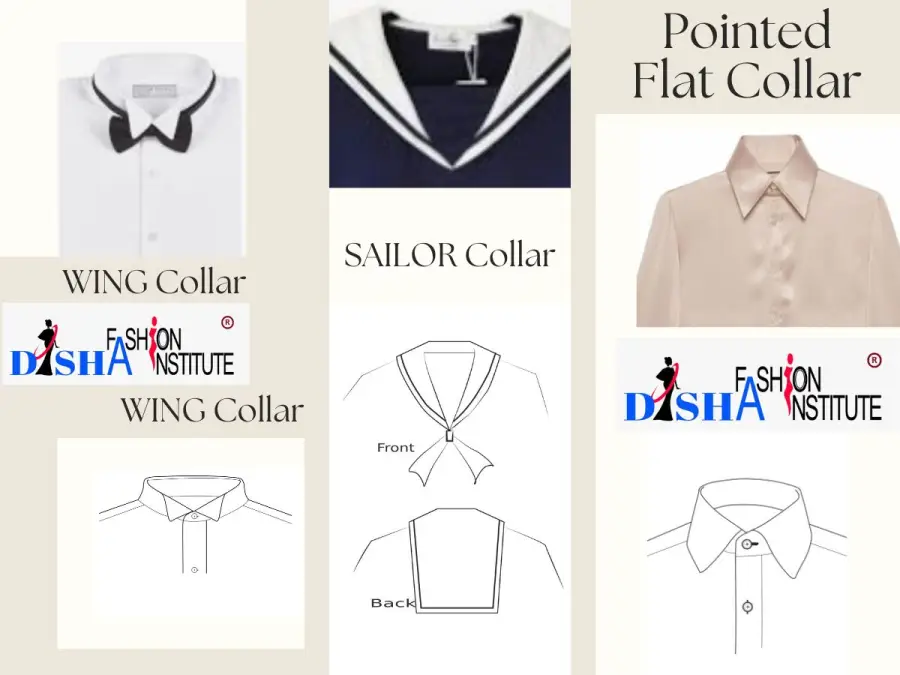 Wing Collar-Sailor Collar-Pointed Flat Collar Wing Collar-Sailor Collar-Pointed Flat Collar